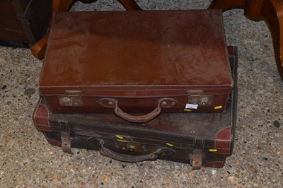 Lot 348 - Two vintage leather suitcases
