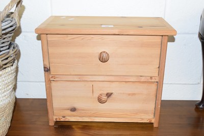 Lot 369 - Modern pine two drawer table top chest