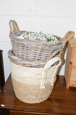 Lot 371 - A group of baskets and fake flowers