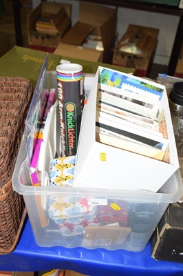 Lot 596 - Quantity of art materials, tins, postcards and...