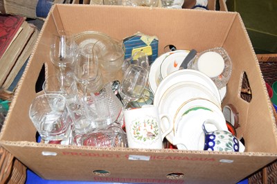 Lot 598 - Box of assorted ceramic and glass