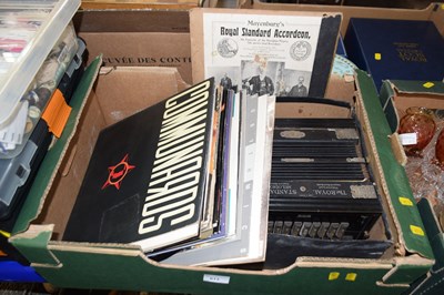 Lot 613 - An accordion and assorted LP's