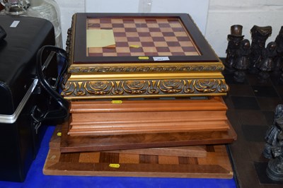 Lot 667 - Quantity of chess boards together with two...