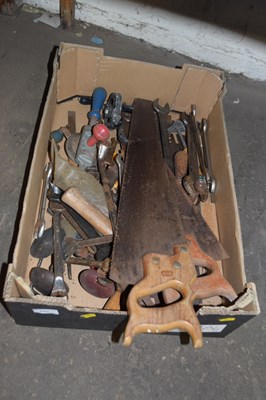 Lot 680 - Box of assorted woodworking tools
