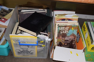 Lot 693 - Two boxes of motoring related books, workshop...