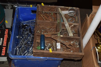 Lot 730 - Box of spanners together with a box of various...