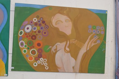 Lot 744 - Sally Scott abstract study of a lady with...