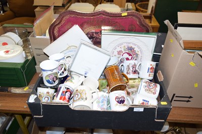 Lot 759 - A box of various royal commemorative mugs,...