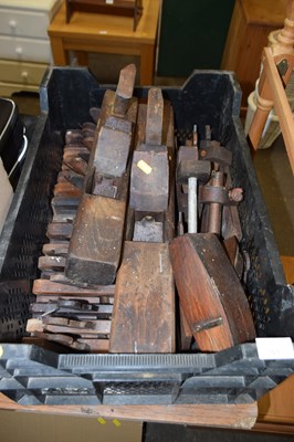 Lot 761 - Box of various woodworking planes and marking...