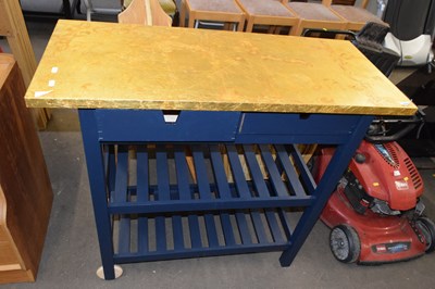 Lot 784 - A modern kitchen side table with gilt effect...