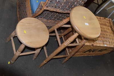 Lot 829 - Two beech wood stools