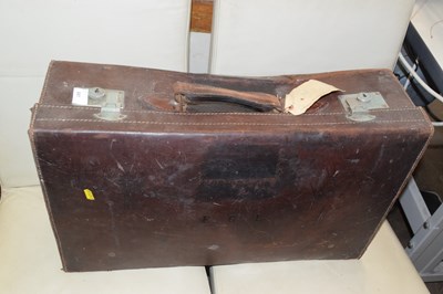 Lot 841 - Vintage leather suitcase