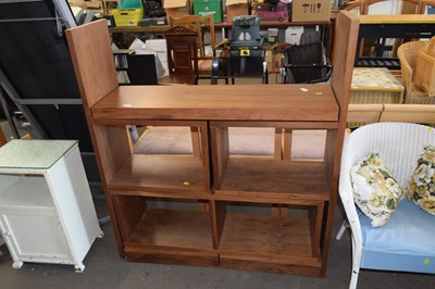 Lot 831 - Modern dark wood effect bookcase cabinet