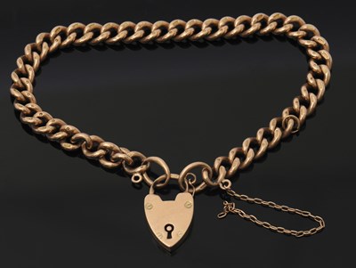 Lot 436 - A 9ct curblink bracelet, each link stamped...