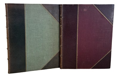 Lot 251 - Two half Morocco bound volumes with typed...