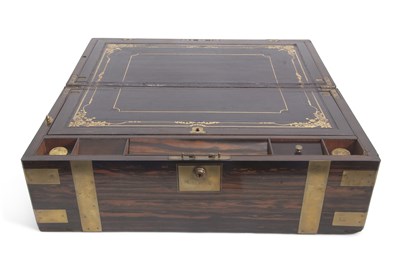 Lot 451 - A Victorian brass bound and coromandel writing...