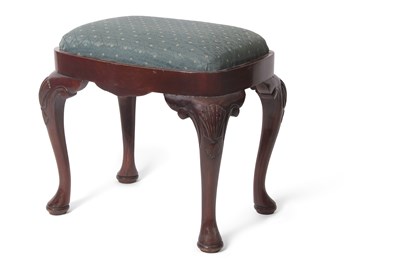 Lot 476 - A Georgian Revival mahogany stool the drop in...