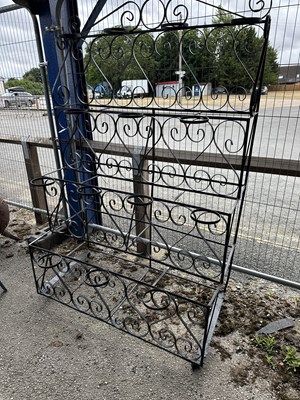 Lot 154 - A wrought metal garden Pot Stand, to hold ten...
