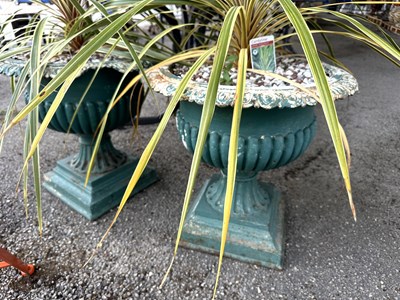 Lot 181 - A pair of Victorian large cast decorative Urns,...