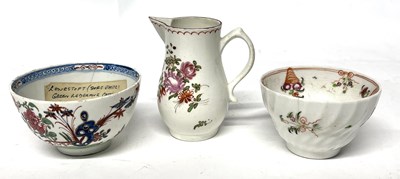 Lot 312 - Lowestoft Sparrowbeak Jug and Teabowl