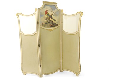 Lot 491 - A Late 19c gilt wood and painted folding...