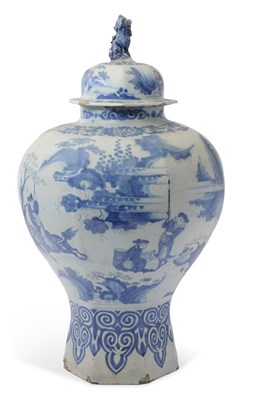 Lot 227 - Late 17th Century Delft Vase and cover with...