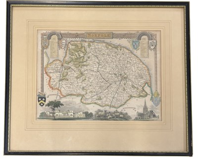Lot 1055 - MOULE: Map of Norfolk, Published by george...