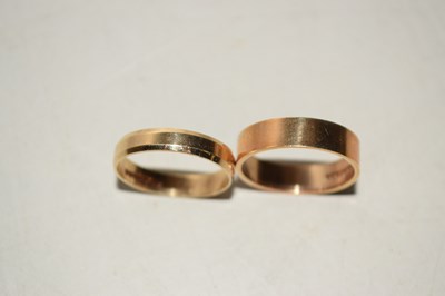 Lot 119 - Two Gold Wedding Bands 9ct London Hallmarks