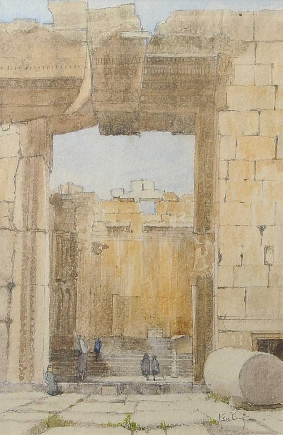 Lot 667 - Ken Bizon (British, b.1927), "Temple of Bachus,...