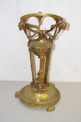 Lot 21 - A late 19th Century brass lamp base decorated...