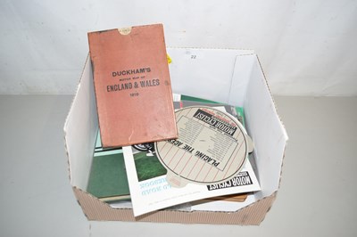 Lot 22 - Box containing a quantity of motoring items,...