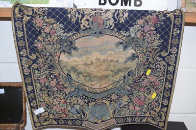 Lot 25 - A small tapestry, the centre with embroidered...