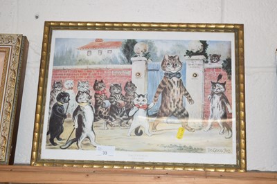 Lot 33 - Novelty print of cats in Louis Wayne style