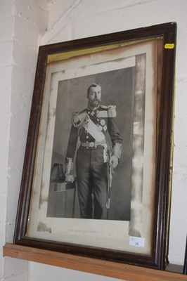 Lot 36 - A framed print of George V