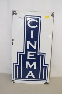 Lot 45 - An enamel Cinema sign