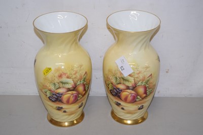 Lot 52 - Pair of Aynsley Orchard Gold patterned vases