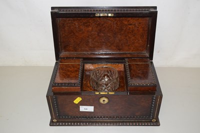 Lot 54 - A late 19th Century tea caddy with glass...