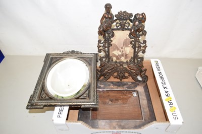 Lot 55 - A box containing a quantity of vintage mirrors...