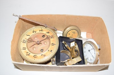 Lot 56 - Box containing a quantity of clock parts and...