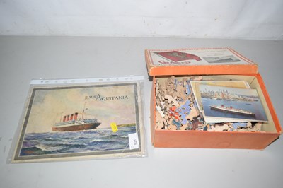 Lot 521 - Cunard "Aquitania" jigsaw puzzle and...