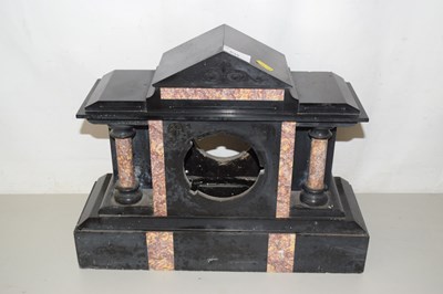 Lot 535 - A black slate and marble mantle clock housing