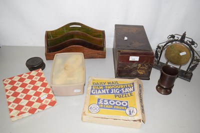 Lot 539 - Mixed lot including table gong, letter rack,...