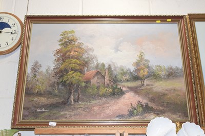 Lot 541 - View of a cottage, oil on canvas, framed