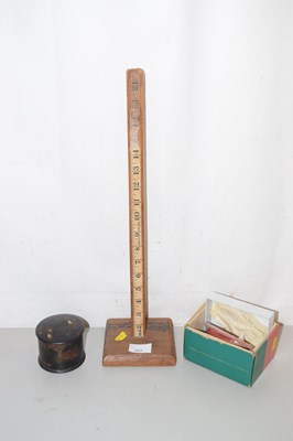 Lot 557 - Mixed Lot: Measure stick, trinket box and a...
