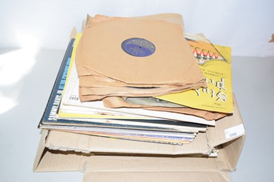 Lot 598 - Box of assorted records including 78's