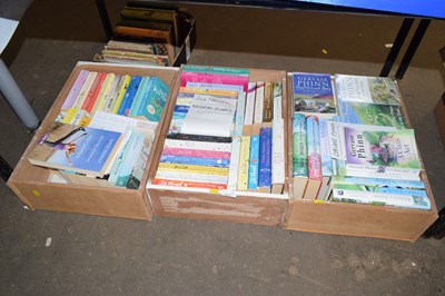 Lot 622 - Three boxes of hardback and paperback fiction...