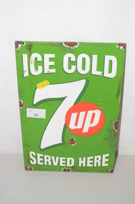 Lot 62 - Small enamel sign for 7Up