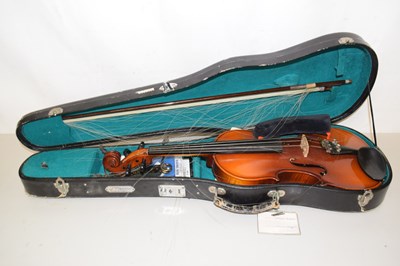 Lot 66 - A cased violin
