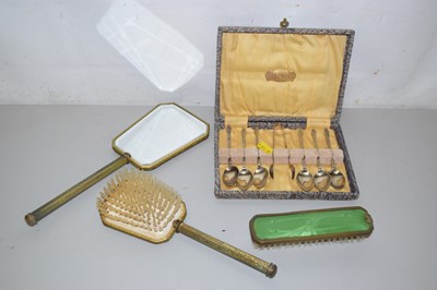 Lot 67 - A 1930's dressing table mirror and brush with...
