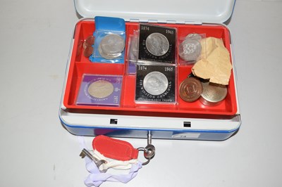 Lot 74 - A metal box containing quantity of coinage...
